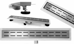 Set rigola pentru dus plus capac inox periat Rea Line 80 cm