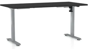 Masa inaltime reglabila OfficeTech A, 160 x 80 cm, bază gri, negru
