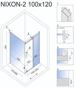 Cabina de dus Rea Nixon 100x120 cm