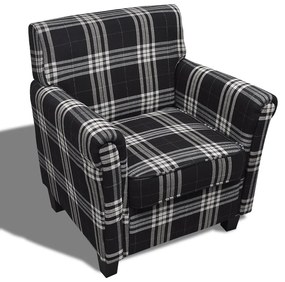 240977 vidaXL Fotoliu cu pernă, negru, material textil