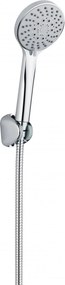 Baterie cada inox cu furtun, suport si para de dus, Genius Foglia
