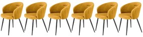 Set 6 scaune K430 velvet mustariu