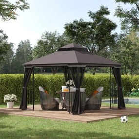 Outsunny Foisor pentru Gradina din Metal Negru 3x3m | Aosom.ro