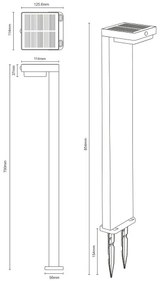 Lampă LED solară Zuma Line PT33813 GRID LED/4,5W/2000 mAh IP44 negru