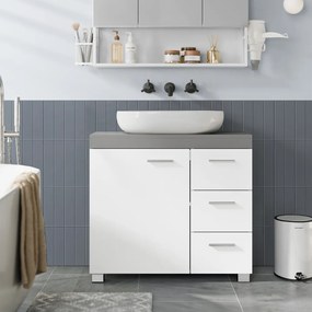 Dulap pentru chiuvetă IVY, 30x70x64 cm, alb/gri Vasagle