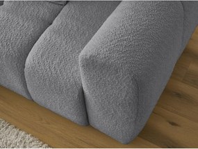 Colțar gri extensibil/cu spațiu de depozitare cu tapițerie din țesătură bouclé (cu colț pe partea stângă/cu șezlong) Roxelane – Bobochic Paris