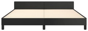 Cadru de pat cu tablie, negru, 160x200 cm, piele ecologica Negru, 160 x 200 cm, Culoare unica si cuie de tapiterie