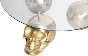 Masuta de cafea design unicat Skull 90cm gold