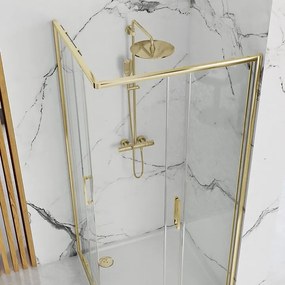 Cabina de dus Rea Punto cu cadita neagra 80x100 cm auriu