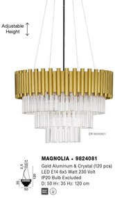 Lustra suspendata design elegant MAGNOLIA aurie