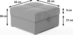 OFERTA Taburet albastru inchis ZENOVA cu spatiu de depozitare 65x65 cm II. calitate