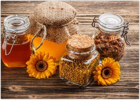 Tablou - Natura morta cu borcane de miere (70x50 cm)