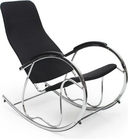 Scaun balansoar BEN 2, negru/crom, panza/metal, 55x97x99 cm