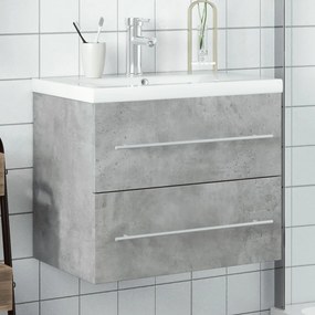 3278768 vidaXL Dulap pentru chiuvetă de baie, lavoar încorporat, gri beton
