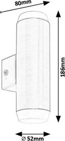 Aplică LED de exterior CATANIA 2xLED/4W/230V IP44 crom satinat Rabalux 8938