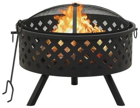 311890 vidaXL Vatră de foc cu vătrai 68 cm oțel XXL