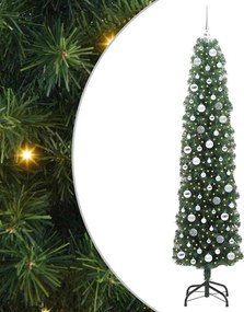 vidaXL Brad de Crăciun artificial Verde 210 cm PVC și oțel și plastic