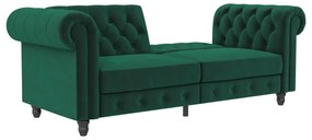 Canapea verde-închis extensibilă cu tapițerie din catifea 236 cm Felix – Støraa