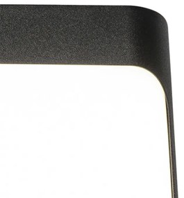 Aplică neagră cu LED inclus IP44 cu senzor de mișcare - Khuvan