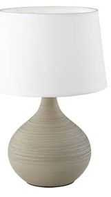 Veioză din ceramică și pânză Trio Martin, înălțime 29 cm, alb-taupe