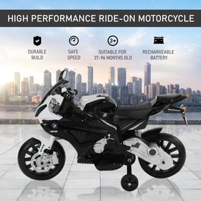 HOMCOM Motoreta Electrica BMW RR pentru Copii 12V, Negru si Alb