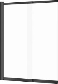 Paravan de cada culisant Cersanit Larga 115x140 cm sticla 5 mm negru