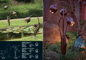 Lampa iluminat exterior din fier forjat design ciuperca AL 6693, 114cm