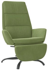 3097911 vidaXL Scaun de relaxare cu taburet, verde deschis, catifea