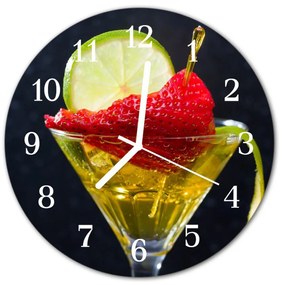 Ceas de perete din sticla rotund Cocktail Alimente și băuturi Multi-colorat