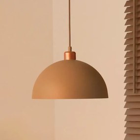 Duolla - Lustră suspendată pe cablu IRONLINE 1xE27/15W/230V, Ø 27 cm, bej/cupru