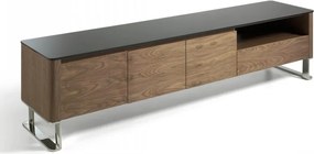 Comoda TV eleganta design LUX Walnut/Black AC-191-F