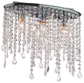 Ideal Lux - Plafonieră cu cristale RAIN 3xE14/40W/230V crom lucios