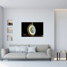 Tablou cu ceas de buzunar de aur (90x60 cm)