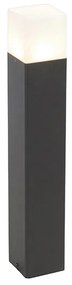 Lampă de exterior pe picior neagră cu abajur opal alb 50 cm - Denmark