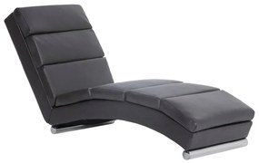 281293 vidaXL Șezlong, gri, piele ecologică