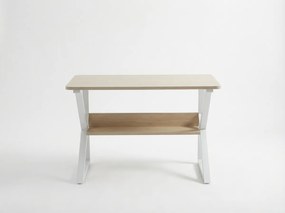 Birou cu raft SHAPE 80x40 cm, alb/dub sonoma