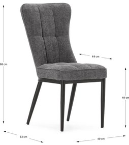 Scaune de dining gri 2 buc. Damon – Marckeric