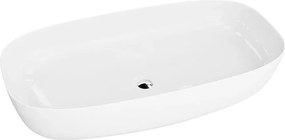 Lavoar pe blat Rune Solveig dreptunghiular 70 cm alb lucios