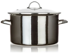 Banchet Oală emailată METALLIC Black 26 cm, 6 l,cu capac, 26 cm