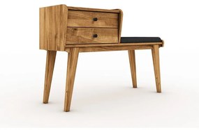 Bancă cu sertare din lemn de stejar cu șezut gri Retro - The Beds