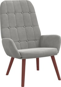 vidaXL Scaun de relaxare, gri deschis, catifea