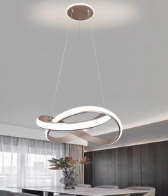 Lustră LED suspendată gri rose, 262W – Ø50 cm, telecomandă, 3 temperaturi de culoare