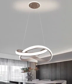 Lustră LED suspendată gri rose, 262W – Ø50 cm, telecomandă, 3 temperaturi de culoare