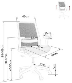 Scaun de birou Cantaron, gri