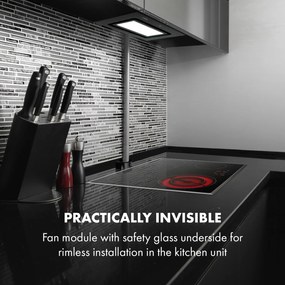 Klarstein Hektor Brilliant Edition, hotă încorporată, 52 cm, 506 m³ / h, touch, neagră