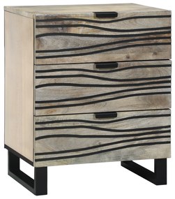 vidaXL Dulap de noapte cu sertar Alb și negru 50 x 33 x 60 cm