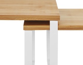 Set de organizatoare din bambus CEZAR, 2 piese, maro/albă SongmicsHome