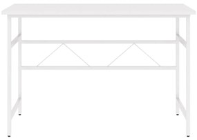 Birou de calculator, alb, 105x55x72 cm, MDF si metal Alb