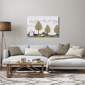 Tablou cu cerbi pictați (90x60 cm)