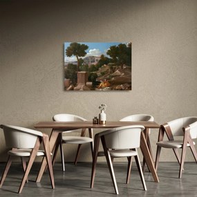 Tablou pe sticlă - Nicolas Poussin, Landscape with Saint John on Patmos, reproducere (70x50 cm)